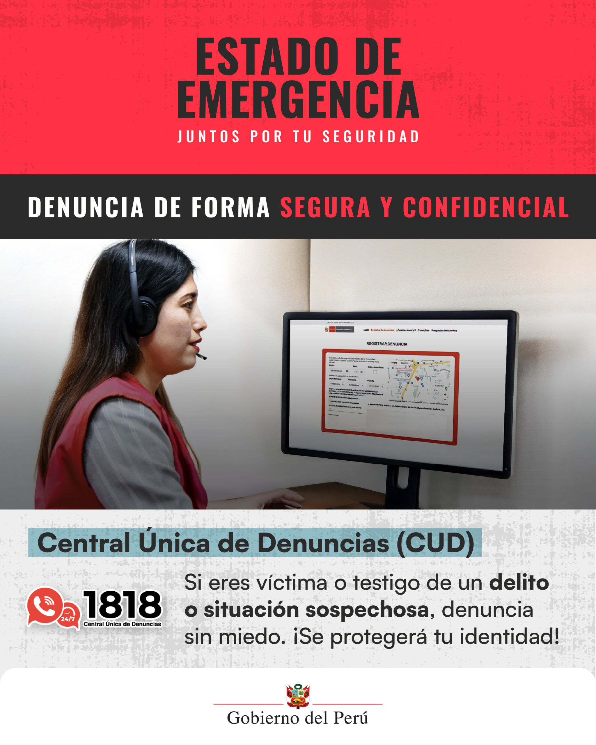 Ministerio del Interior refuerza la Línea 1818 para denuncias anónimas y atención permanente