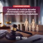 Justicia para las familias: Comisión del Congreso aprueba dictámenes para agilizar cobro de pensiones de alimentos y proteger derechos ciudadanos